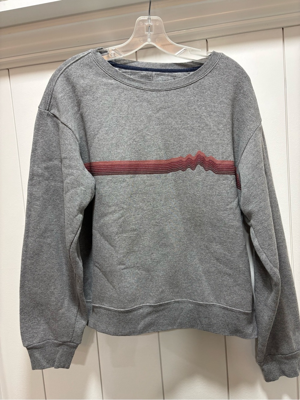 Patagonia Women’s Grey Ridge Rise Stripe Uprisal Crewneck Sweatshirt Size Large
